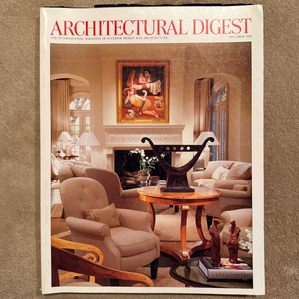 Architectural Digest October 1998 Vintage Magazine Interior Design Architecture